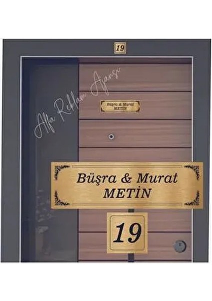 Goldd Renk Daire Kapı Isimliğii fiyatları