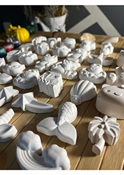 33 Adet Taş Boyama Seti Anne ve Çocuklar İçin Beyaz Renkli Eğlenceli Aktivite modelleri