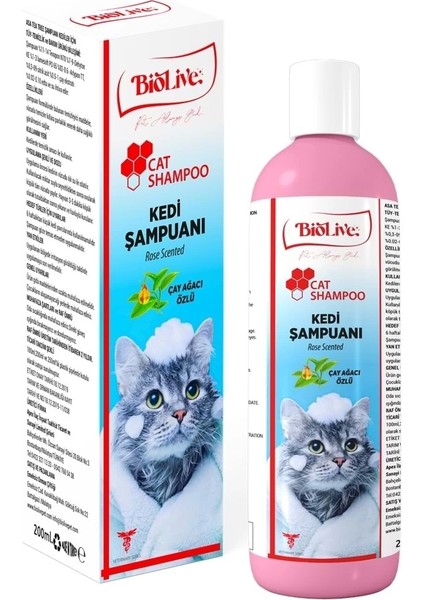 Biolive Çay Ağacı Özlü Kedi Şampuanı 200ML
