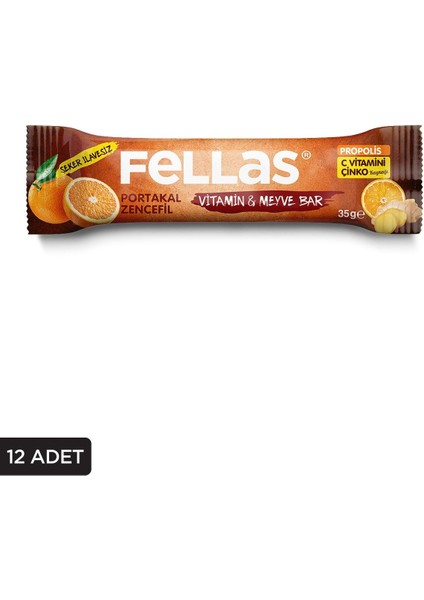Vitamin & Meyve Bar - Portakallı ve Zencefilli 35 gr x 12 Adet fiyatları
