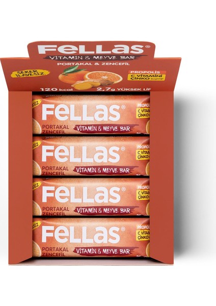 Vitamin & Meyve Bar - Portakallı ve Zencefilli 35 gr x 12 Adet indirimleri