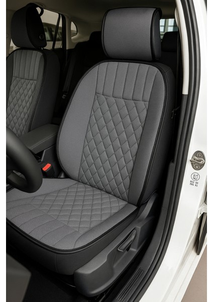 Toyota Verso 2009 ve Sonrası Uyumlu Oto Koltuk Minderi Ergonomik Elegance 2'li Lüks Set Gri