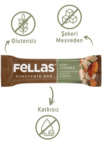Kuruyemiş Bar Karışık Paket 30 g x 12 Adet (4 Çeşit) fırsatları