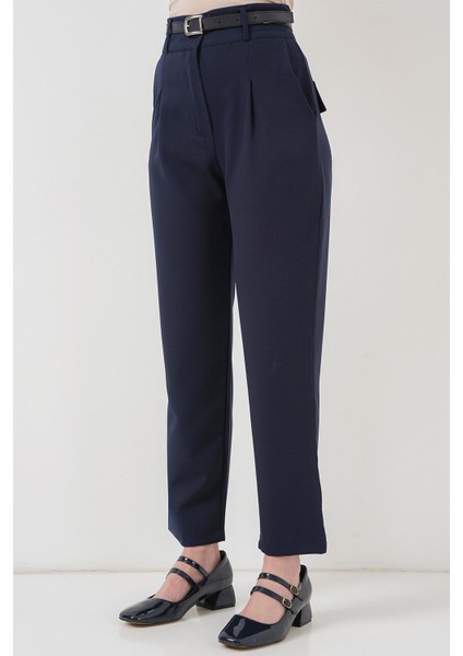 Kadın BDART Düz Kesim Normal Bel Pantolon, Fermuarlı Blue