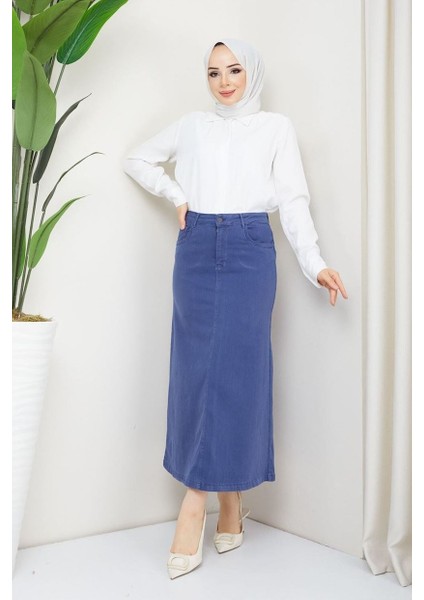 Ara Boy Likralı Gabardin Etek Antik Lacivert fırsatları