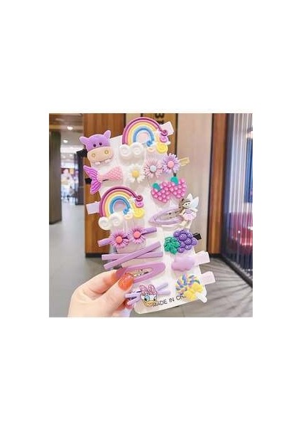 So-Much 14'lü Pens Çıtçıt Toka Seti Mor Lila-4