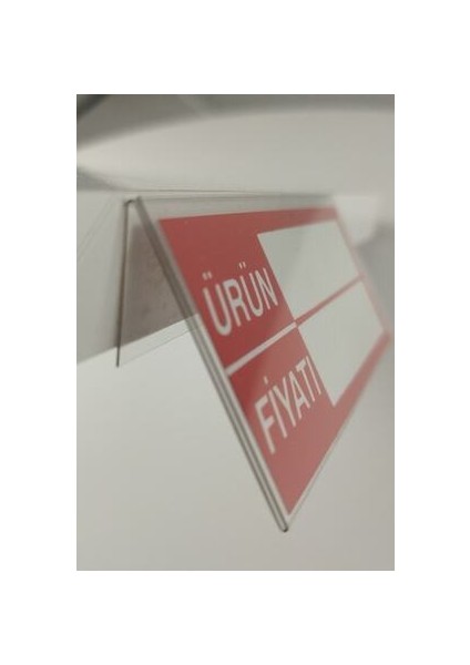 Raf Önü Kendinden Yapışkanlı Etiketlik, Pvc Raf Önü Açılı Plastik Etiketlik 40X100 mm - 100'LÜ Paket