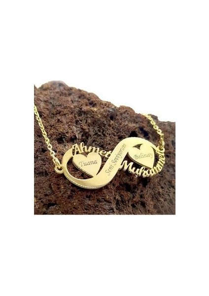 Isimli Kalpli Sonsuzluk Kadın Gümüş Kolye 45 cm 925 Ayar Çok Renkli Tasarım fırsatları