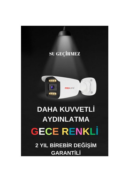 4 Kameralı 5 Mp Gece Renkli 8 Warm Ledli Yüz ve Araç Algılamalı Güvenlik Kamerası Seti fiyatları