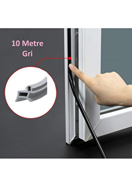 Pimapen Contası Gri Kapı Pencere Fitili 10 Metre Pvc Pimapen Fitili Bütün Markalara Uyumlu