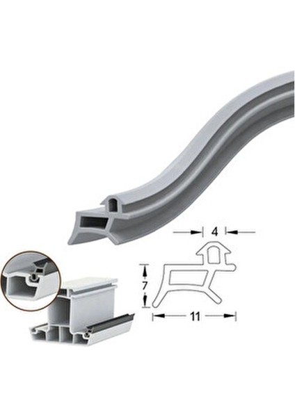 Pimapen Contası Gri Kapı Pencere Fitili 10 Metre Pvc Pimapen Fitili Bütün Markalara Uyumlu indirimleri