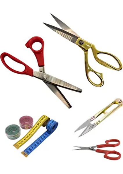 Cutty Marka Profesyonel Kumaş ve Zig Zag Kesim Terzi Sürfile Makas Seti