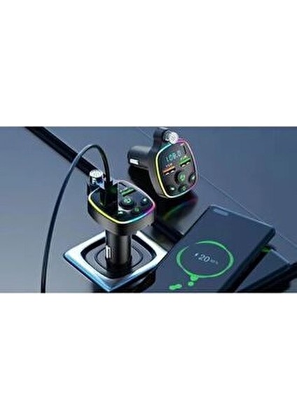 Bluetooth Araç Kiti Araç Fm Transmitter USB Type-C Mp3 Sd Kart Flash Için Uygun Pd Çakmaklık Girişli fırsatları