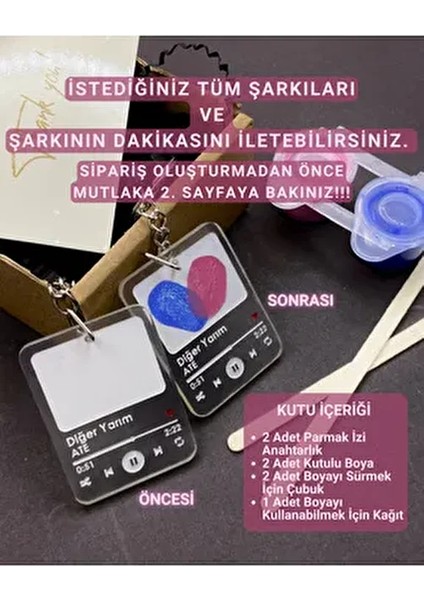 Sevgili Parmak Izi Anahtarlık Çift Sevgiliye Hediye Şeffaf