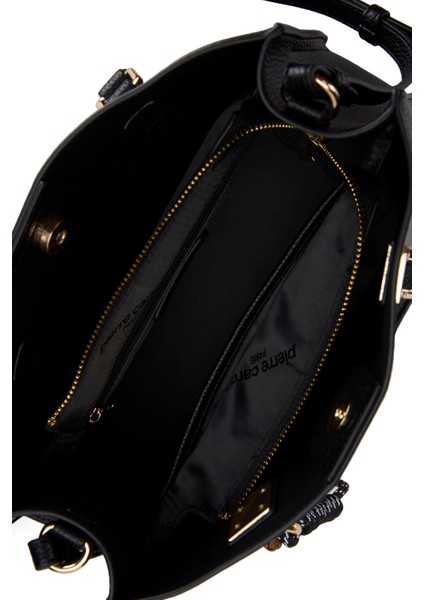 Kadın Siyah Dokulu Deri Omuz Çantası 05PO25Y082956-2-DKD S fırsatları