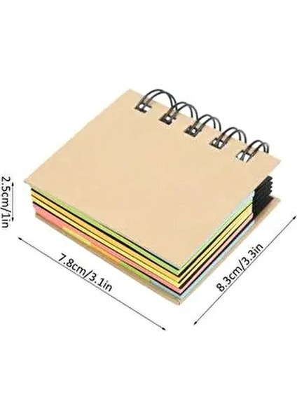 Yapışkan Postitli Mini Not Defteri 8.3x7.8 cm 5 Renkli Sayfa 2.5 cm Kalınlık modelleri