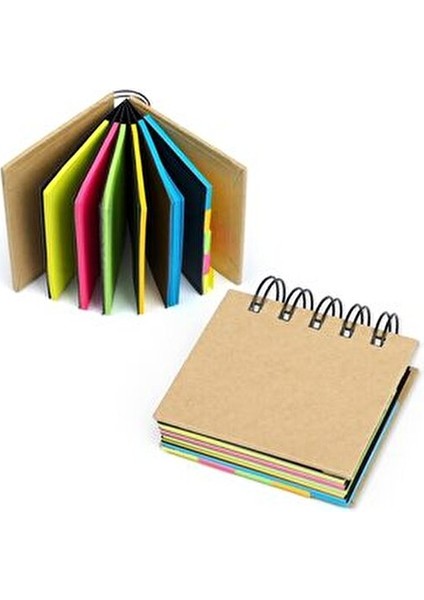 Yapışkan Postitli Mini Not Defteri 8.3x7.8 cm 5 Renkli Sayfa 2.5 cm Kalınlık indirimleri