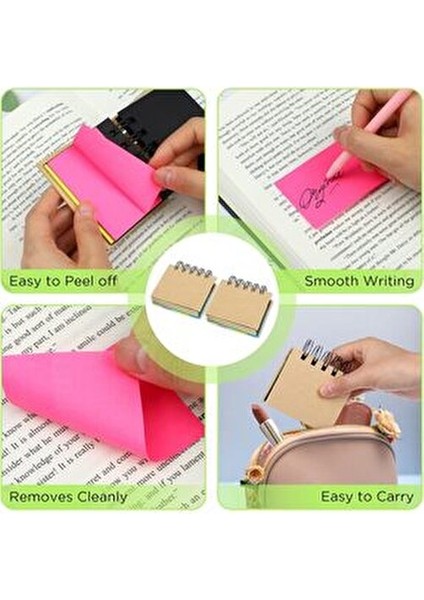Yapışkan Postitli Mini Not Defteri 8.3x7.8 cm 5 Renkli Sayfa 2.5 cm Kalınlık