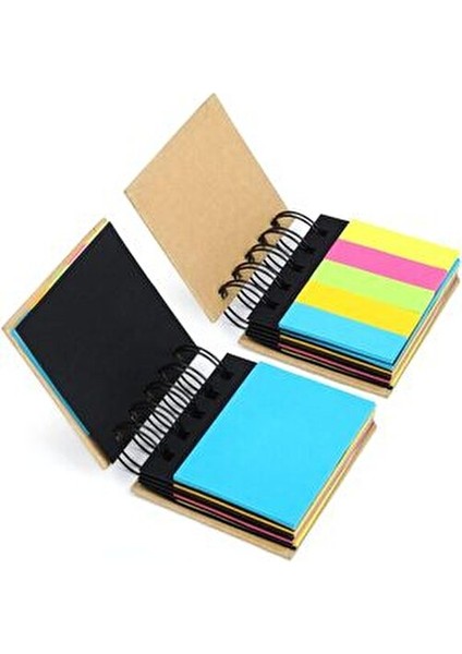Yapışkan Postitli Mini Not Defteri 8.3x7.8 cm 5 Renkli Sayfa 2.5 cm Kalınlık