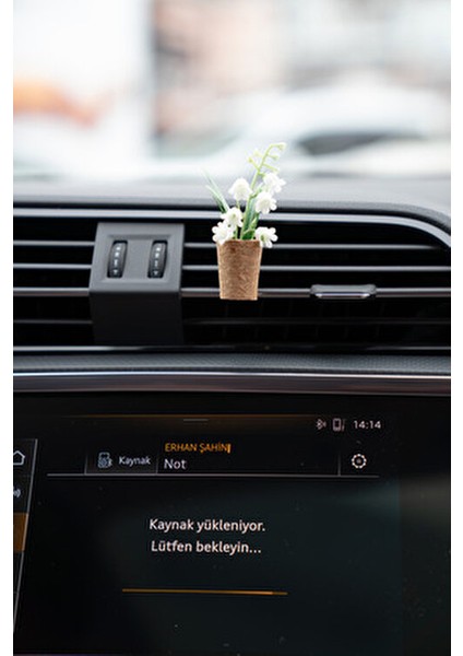 Mu Craft Saksılı Bitki Beyaz Çiçek Araç Içi Klima Koku Difüzörü Klipsli modelleri