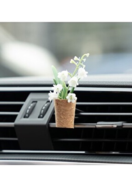 Mu Craft Saksılı Bitki Beyaz Çiçek Araç Içi Klima Koku Difüzörü Klipsli fırsatları