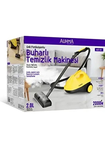 Arell Auhma Ast-01 Çok Fonksiyonlu Buharlı Temizlik Makinesi | 2000W Güçlü Buhar, 2l Su Kapasitesi