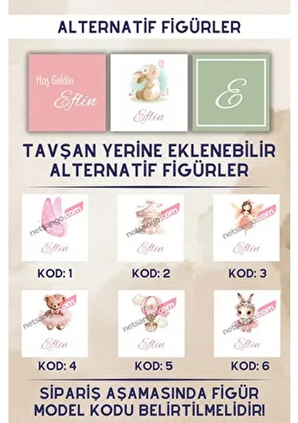 Özel Isimli Kare 108 Adet Çikolata Etiketi Yapışkanlı 3,4x3,4cm Kuşe Sticker Tavşan Desen fiyatları