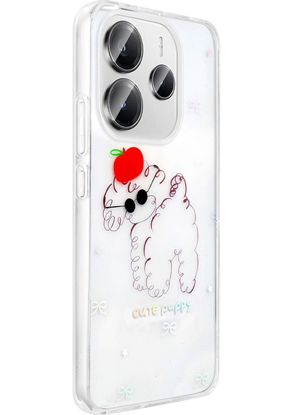 Redmi Note 14 4g Kılıf Şeffaf Figürlü Zore Folk Sert Kapak - Sevimli Köpek modelleri