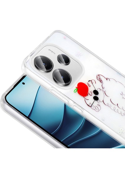 Redmi Note 14 4g Kılıf Şeffaf Figürlü Zore Folk Sert Kapak - Sevimli Köpek