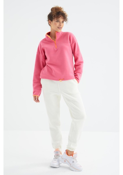 Gri Melanj Yüksek Bel Rahat Form Basic Jogger Kadın Eşofman Alt - 94624