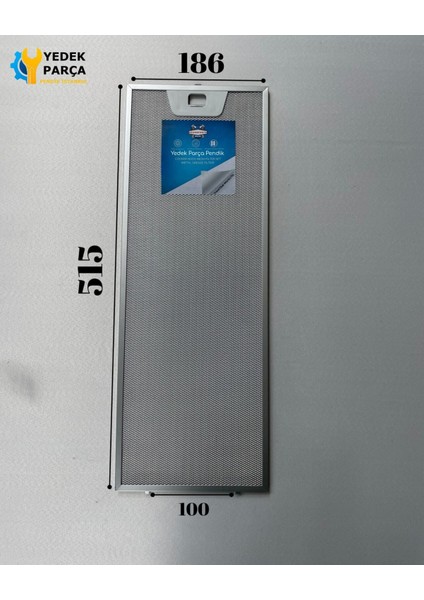 Arçelik Uyumlu Davlumbaz 18,6X51,5 cm Tek Tırnaklı Aspiratör Yağ Filtre