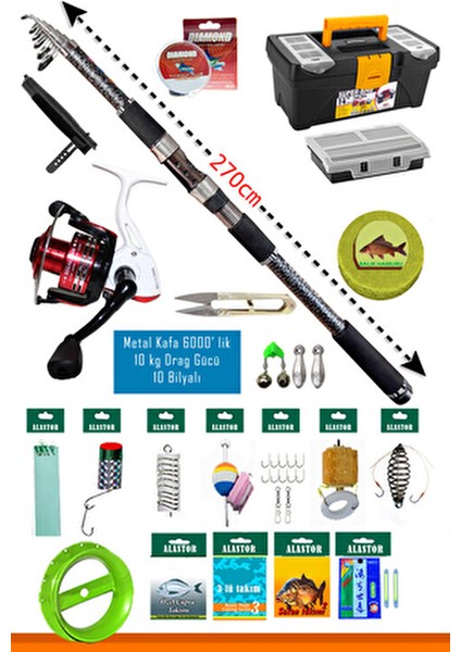 Profosyonel Deniz ve Göl Olta Takım 100-250GR Atarlı Kamış Sazan Olta Seti