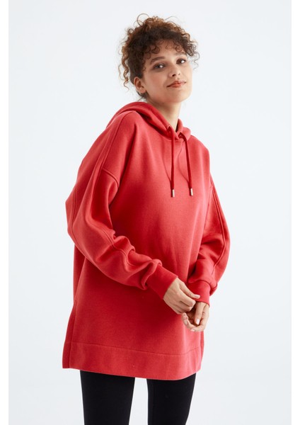Fiesta Reglan Kol Basic Kapüşonlu Oversize Tunik - 97242