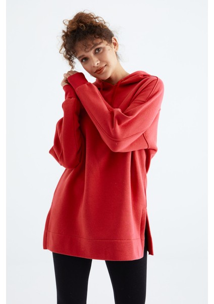 Fiesta Reglan Kol Basic Kapüşonlu Oversize Tunik - 97242