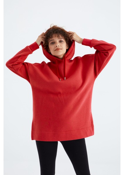 Fiesta Reglan Kol Basic Kapüşonlu Oversize Tunik - 97242