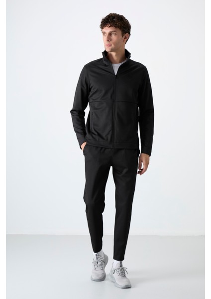 Carlos Siyah Standart Kalıp Erkek Eşofman Takım - 85209