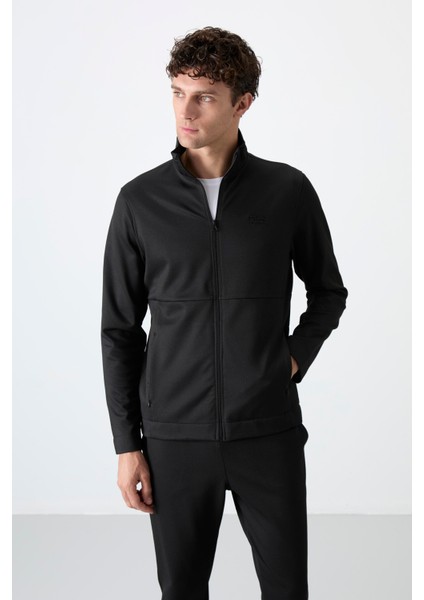 Carlos Siyah Standart Kalıp Erkek Eşofman Takım - 85209