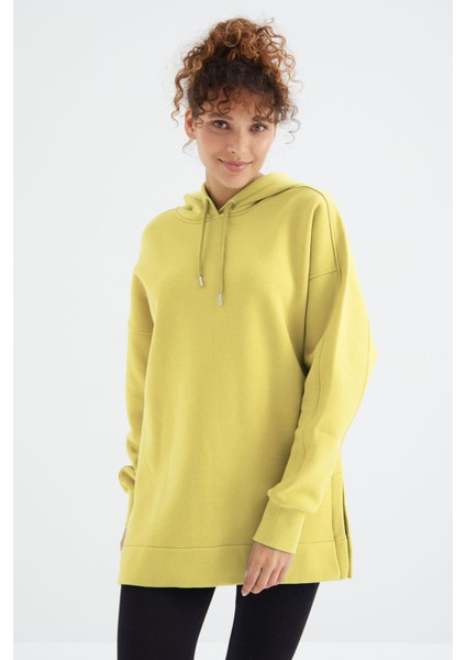 Limon Reglan Kol Basic Kapüşonlu Oversize Tunik - 97242