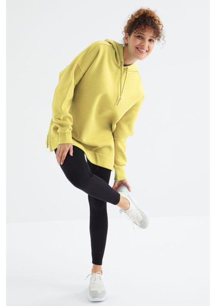 Limon Reglan Kol Basic Kapüşonlu Oversize Tunik - 97242