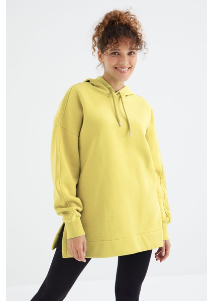 Limon Reglan Kol Basic Kapüşonlu Oversize Tunik - 97242