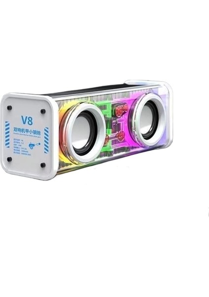 Bluetooth Mecha Cannon Mini Şeffaf Hoparlör Subwoofer Mini Versiyonu (Yurt Dışından)