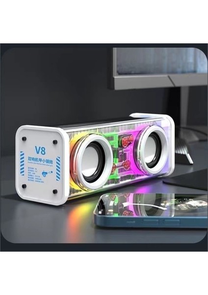 Bluetooth Mecha Cannon Mini Şeffaf Hoparlör Subwoofer Mini Versiyonu (Yurt Dışından) fiyatları