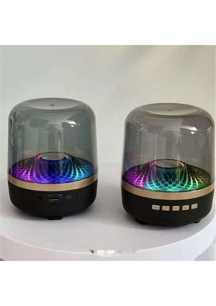 Bluetooth Hoparlör Ev Kablosuz Cam Rgb Aydınlatma Taşınabilir Masaüstü Küçük Subwoofer Ses (Yurt Dışından) modelleri