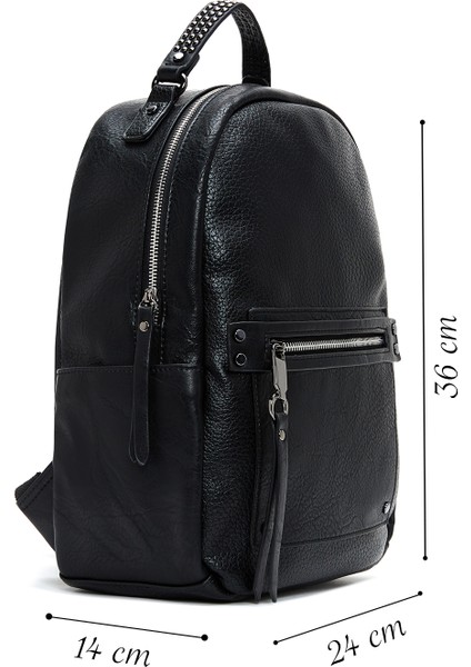 Kadın Siyah Metal Detaylı Sırt Çantası 25WBD249818 fiyatları