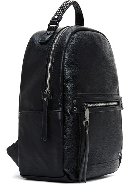 Kadın Siyah Metal Detaylı Sırt Çantası 25WBD249818 fırsatları