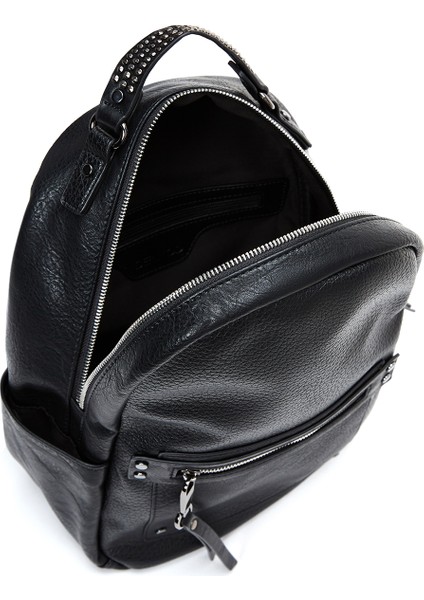 Kadın Siyah Metal Detaylı Sırt Çantası 25WBD249818
