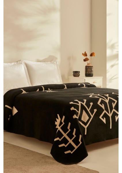 Çift Kişilik Pamuklu Battaniye 200x220 cm Beyaz Yumuşak Dokulu Konforlu Tasarım