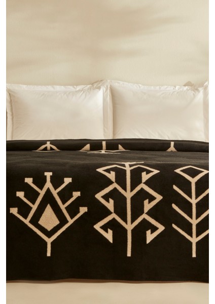 Çift Kişilik Pamuklu Battaniye 200x220 cm Beyaz Yumuşak Dokulu Konforlu Tasarım