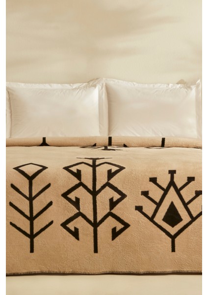 Çift Kişilik Pamuklu Battaniye 200x220 cm Beyaz Yumuşak Dokulu Konforlu Tasarım