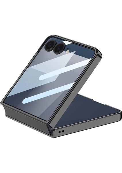 Galaxy Z Flip 7 M-Safe Şarj Özellikli Zore Kıpta Kpt-02 Standlı Kapak - Siyah